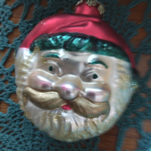 SALE! Vintage mercury glass blown Santa Claus face ornament great condition - Picture 2 of 6
